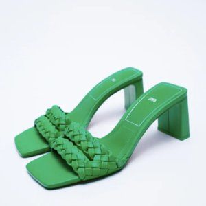 ZARA HEELED WOVEN SANDALS